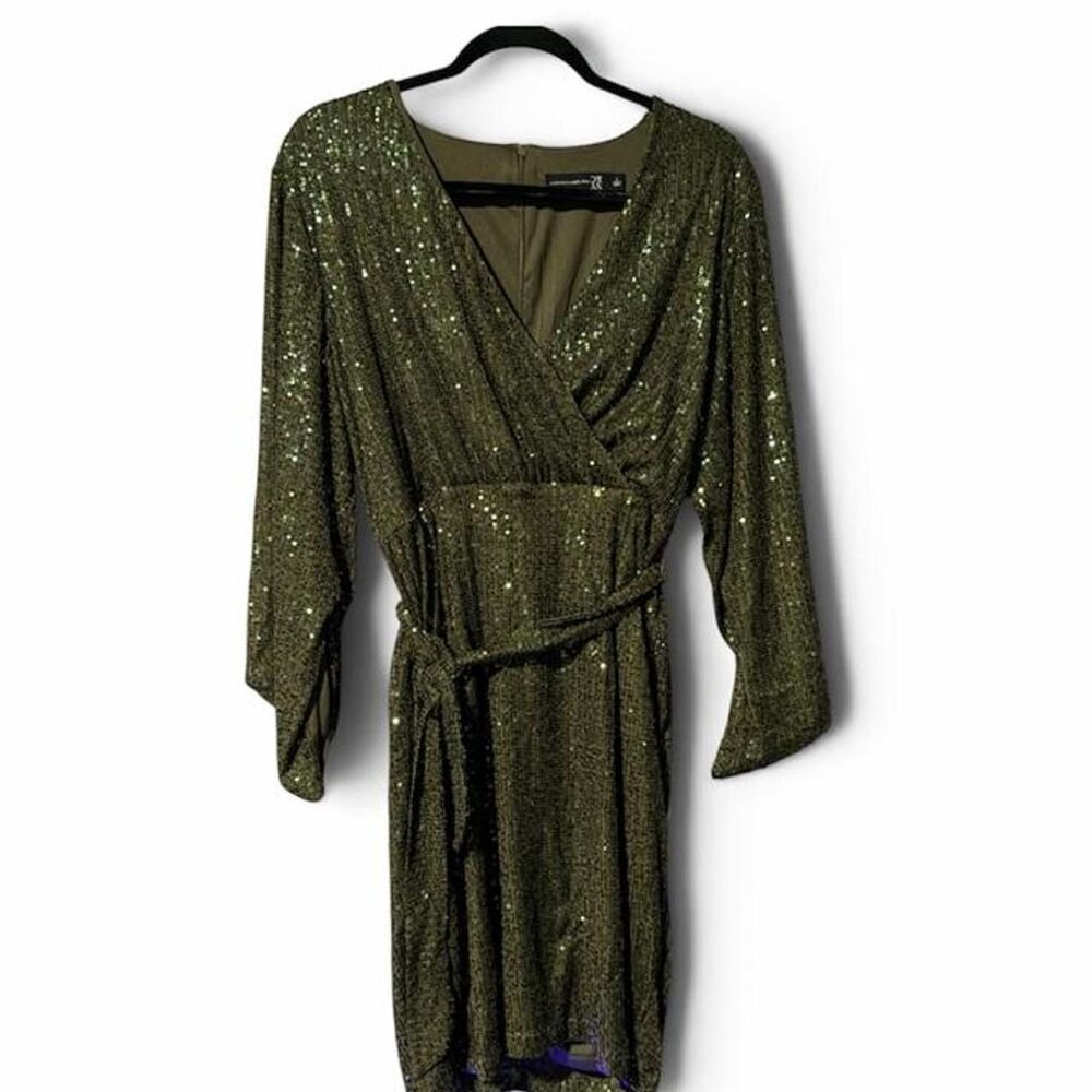 New-york-company Women's Green and Khaki Dress